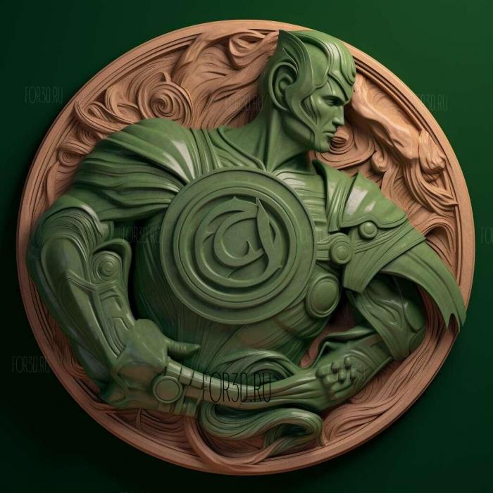 Green Lantern 2 stl model for CNC